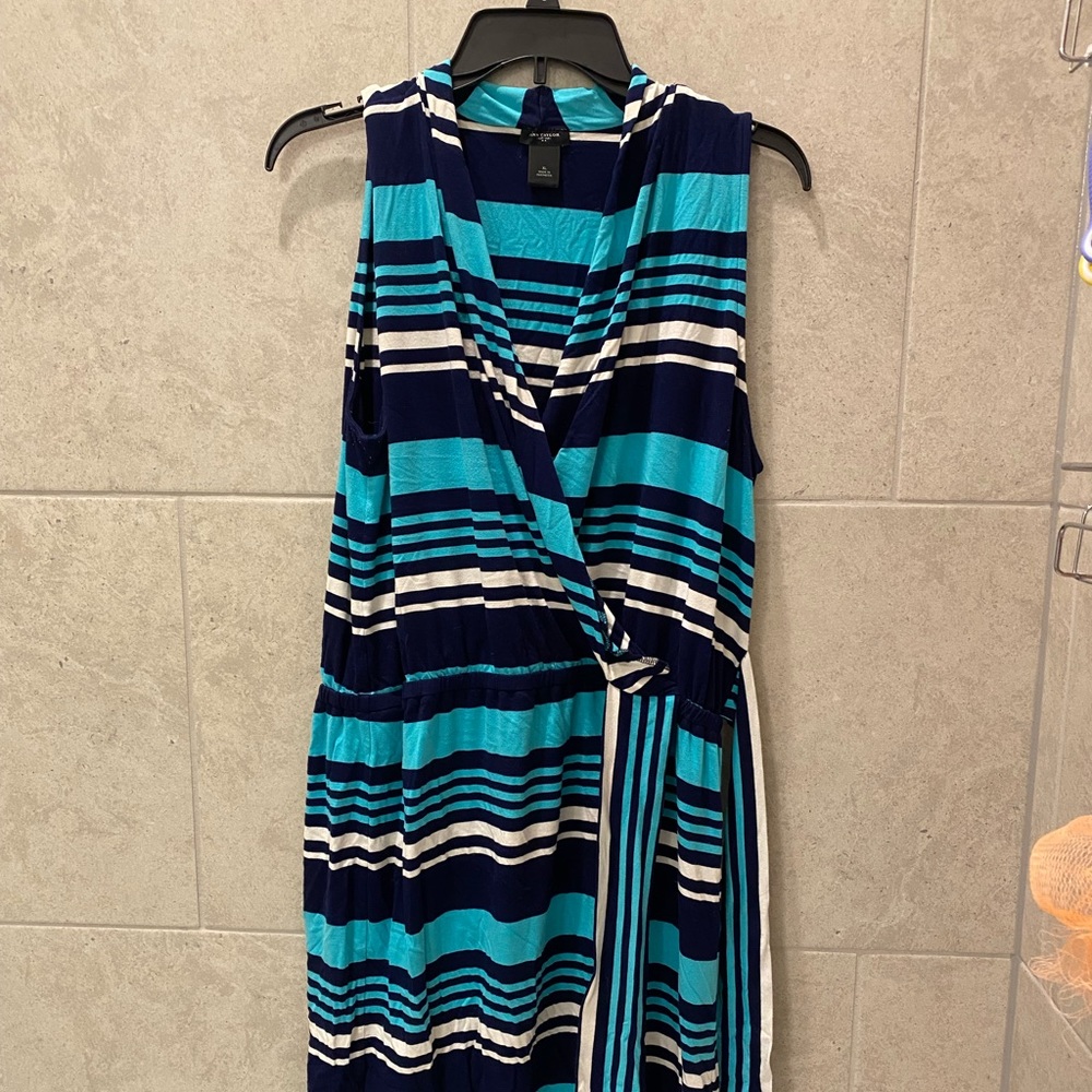 Ann Taylor blue/white stripe nautical dress